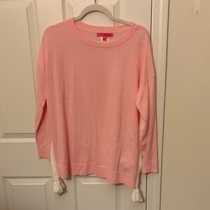 Lilly Pulitzer Soft Pink Crewneck Sweater with Tassels